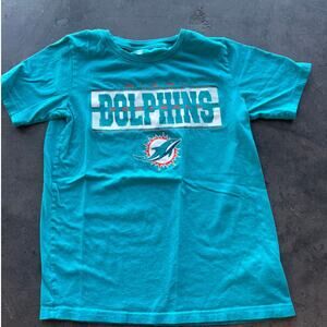 Vintage Y2K Miami Dolphins Nfl Football Teal Orange Graphic Tee Youth 10/12